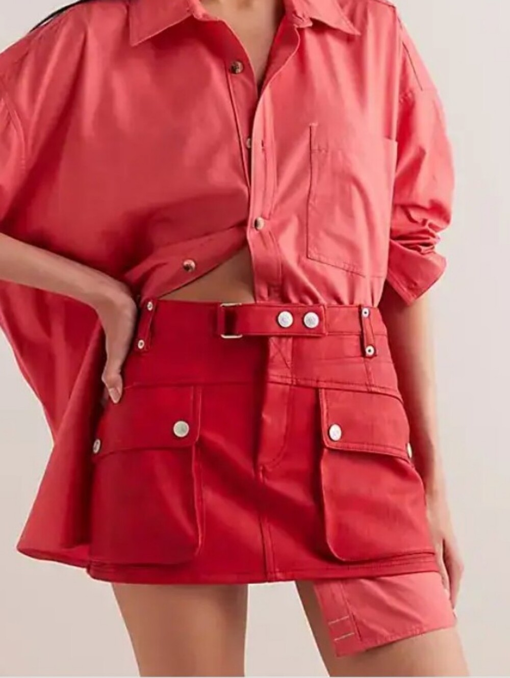 Free People We The Free Mod Moment Mini Skirt in Red